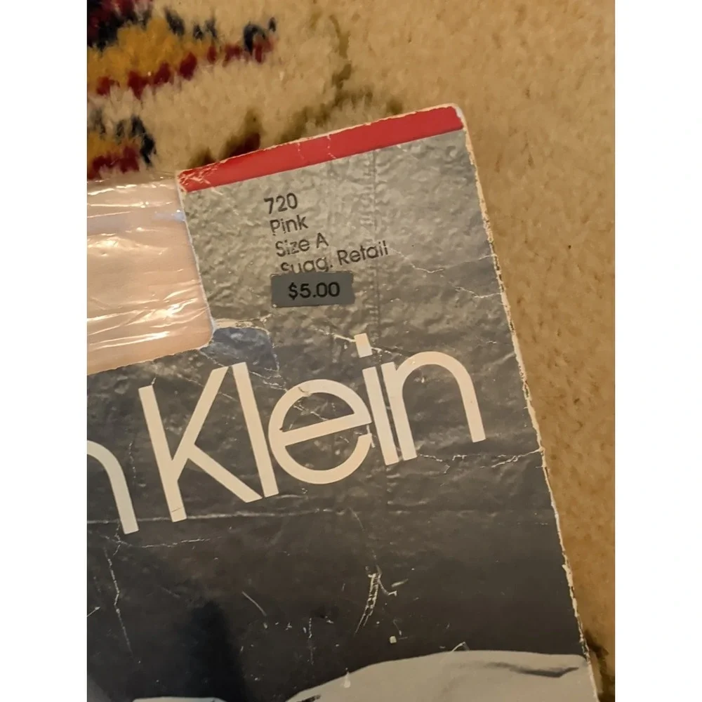 New Vintage Calvin Klein Size A Pink Daytime Shear Pantyhose Control Top Sandal